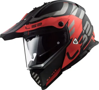 Casco LS2 436 Pioneer Adventure Negro / Rojo / Mate