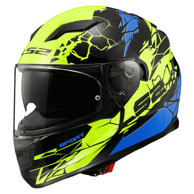 Casco LS2 320 Stream Evo Impact Amarillo / Negro / Brillo